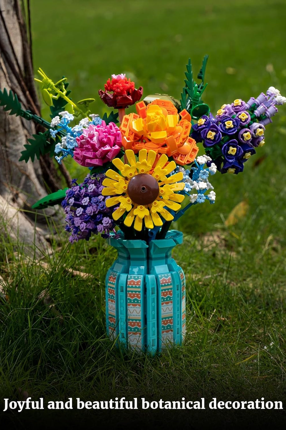 1853 Parça Çiçek Seti, Vazo ve Yapay Buket, Güller/Sunflowerlar, Kadınlar İçin Hediye