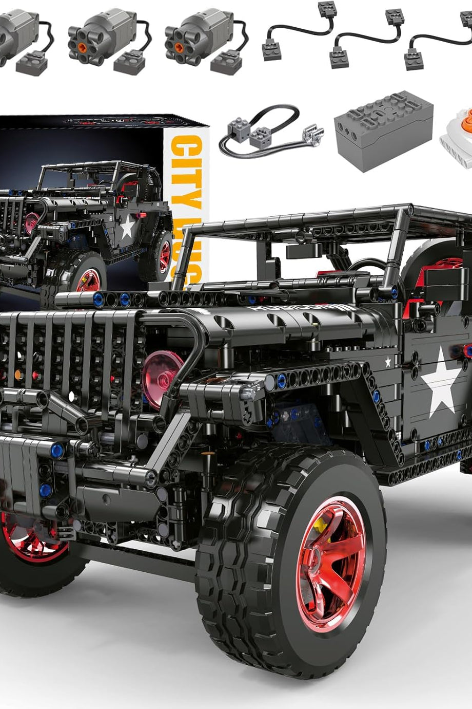 RC Off-Road Araç Wrangler Siyah Savaşçı Yapı Bloğu, 2272 Parça