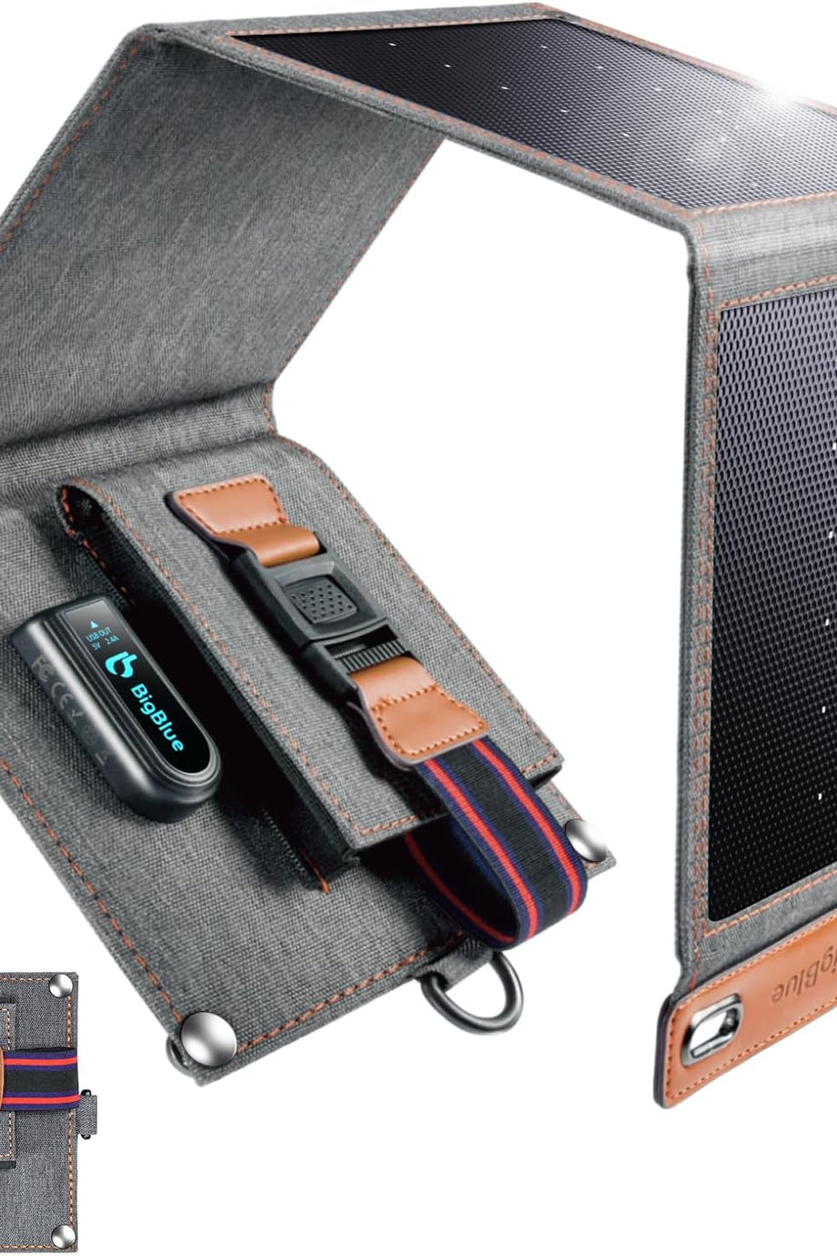 14W Taşınabilir Solar Şarj Cihazı, IPX4 Su Geçirmez, USB Port, Seyahat ve Kamp İçin Ideal