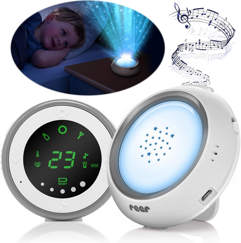 Projektörlü Bebek Telsizi Gece Lambası ve Ninni Fonksiyonlu Beyaz