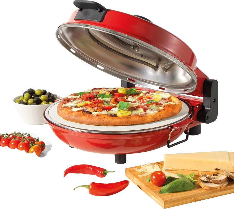 12'' Taş Tabanlı Elektrikli Pizza Fırını, 1200W, 5 Isı Ayarı, 380°C