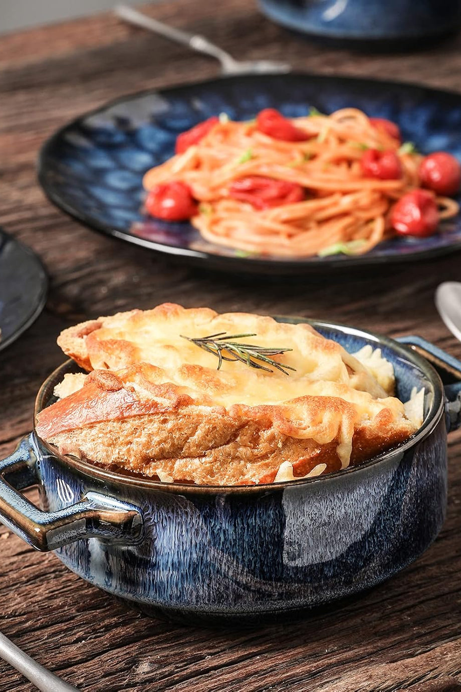 Saplı Seramik Çorba Kaseleri, 24 Oz Porselen, 4'lü Set