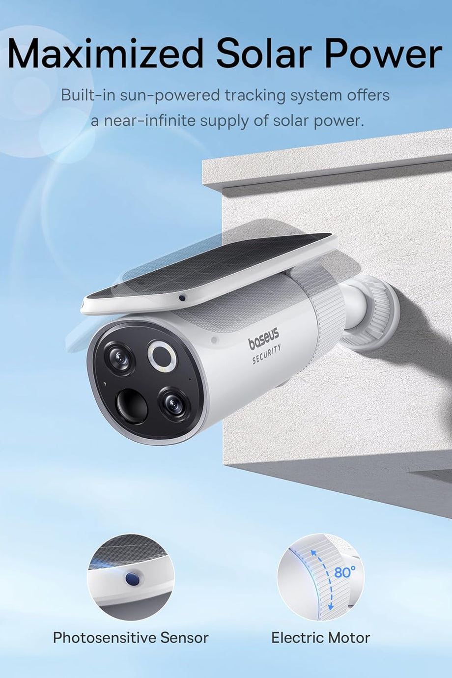 Security S1 Pro Güneş Enerjili Güvenlik Kamerası, 3K Kamera, Kablosuz Wi-Fi, Renkli Gece Görüşü