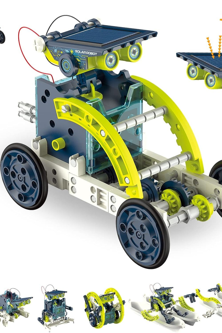 12'si 1 Arada Güneş Enerjili Robot Kiti, 8-12+ Yaş Çocuklar İçin DIY Yapı Oyuncağı, STEM Eğitim Seti