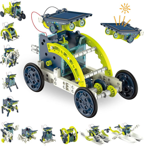 12'si 1 Arada Güneş Enerjili Robot Kiti, 8-12+ Yaş Çocuklar İçin DIY Yapı Oyuncağı, STEM Eğitim Seti