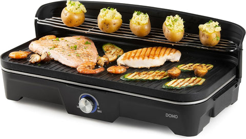 Ön Camlı Barbekü Masa Izgarası, 2200W, Siyah