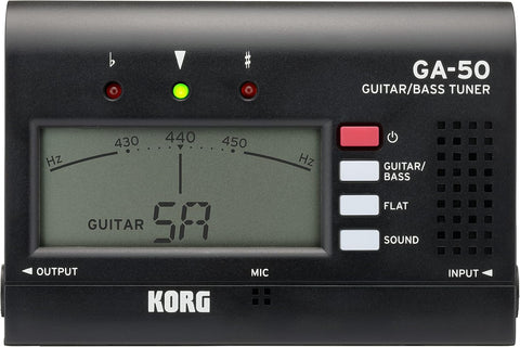 GA-50 El Tipi Gitar ve Bas Akort Cihazı Dijital İbreli, Flat Tuning ve Ses Çıkışlı