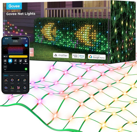 Çalılar İçin Işık Zinciri Ağı, 480 LED'li, IP65 Su Geçirmez, Akıllı Uygulama ve Alexa Uyumu