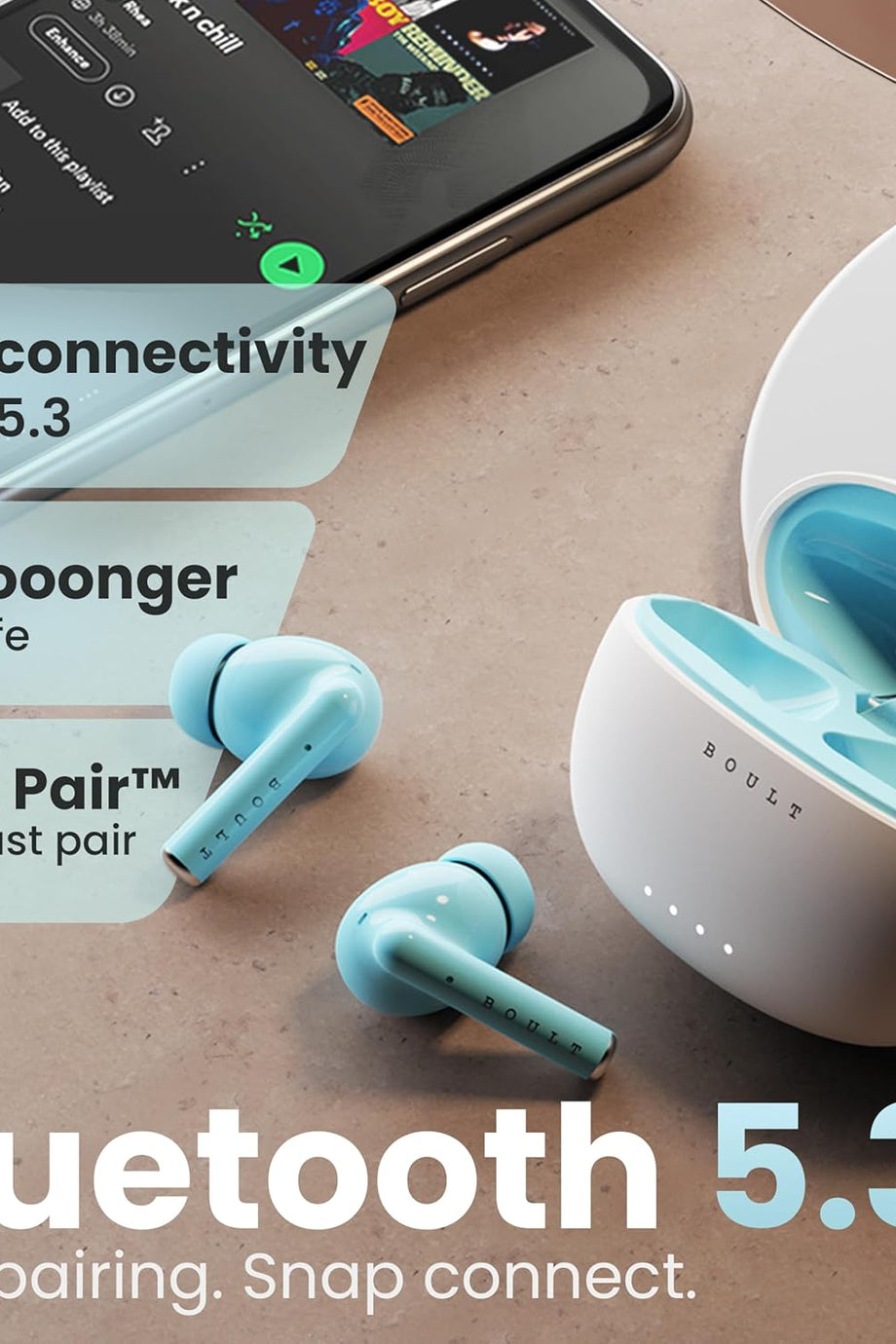 Audio W20 TWS Kulaklık, 35 Saat Çalma Süresi, Zen ENC