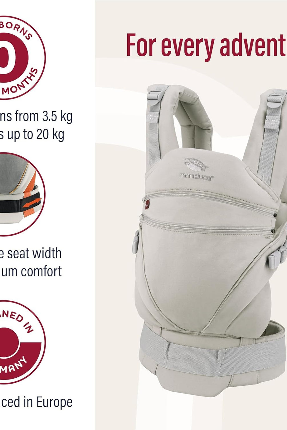 XT/All-In-One Bebek Taşıyıcı Organik Pamuk, 3.5-20 kg, Esnek Taşıma Sistemi, Yeni Doğan