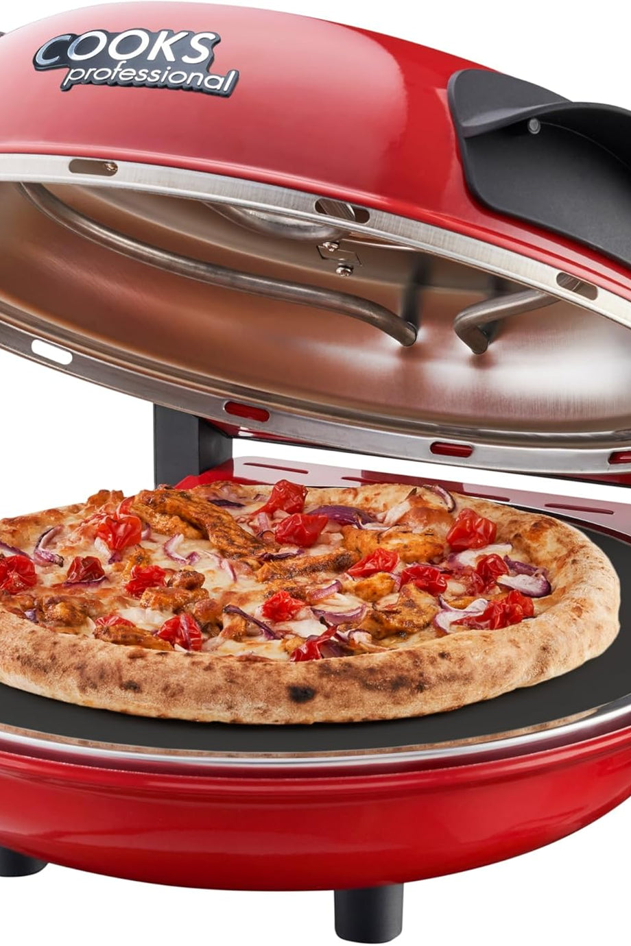 Elektrikli Pizza Fırını, Taş Tabanlı, Cam Pencereli, 1200W, 390°C