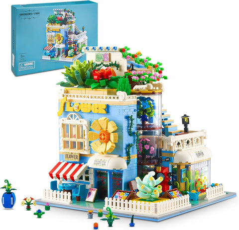 Çiçek Dükkânı Yapım Oyuncak Seti,Etli Şehir Evi Oynanabilir, 8 Yaş ve Üzeri İçin, 2051 Parça