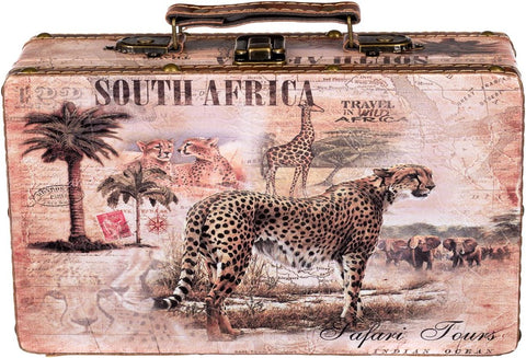 Deri Kaplamalı Ahşap Sandık M Boy, Kolonyal Tarz, Darbeye Dayanıklı