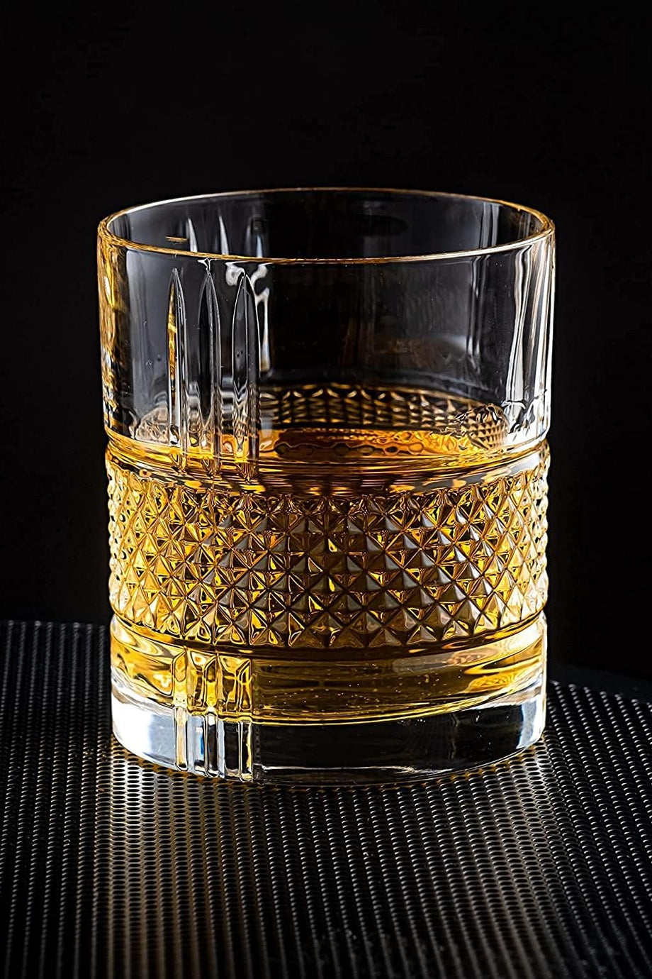 Rocks Viski Taşı ve Kristal Viski Bardak Seti 6 Granit Taş, 340 ml Bardak, Ahşap Tepsi