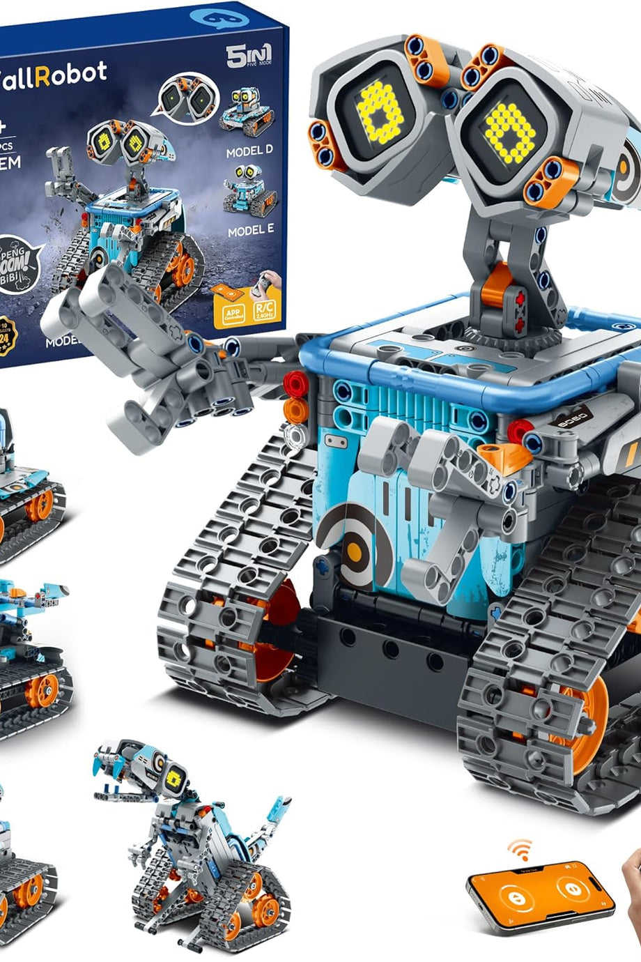 5'i 1 Arada Robot Yapım Seti Programlanabilir, Uzaktan Kumandalı ve Eğitici STEM Oyuncağı