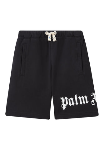 Çocuklar İçin Klasik Logolu Sweatshorts - Siyah