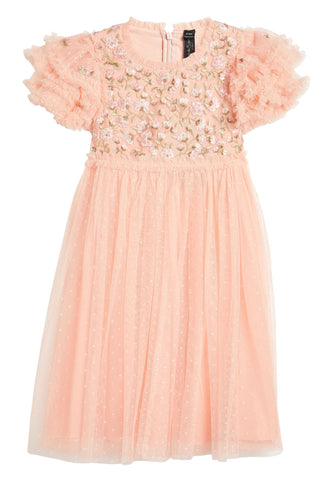 Çocuklar için Posy Bodice Tül Elbise - Pembe