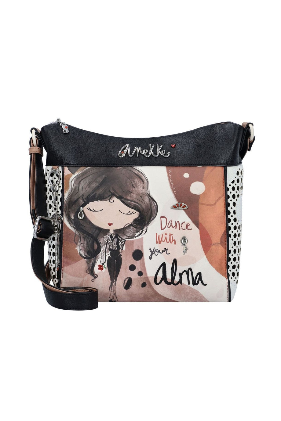 Alma Omuz Çantası 30,5 cm Şık, Hafif ve Anahtarlıklı Günlük Kullanım Çantası