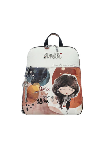 Alma City Sırt Çantası 30 cm Anahtarlıklı, Hafif ve Şık Çok Bölmeli Kadın Çantası