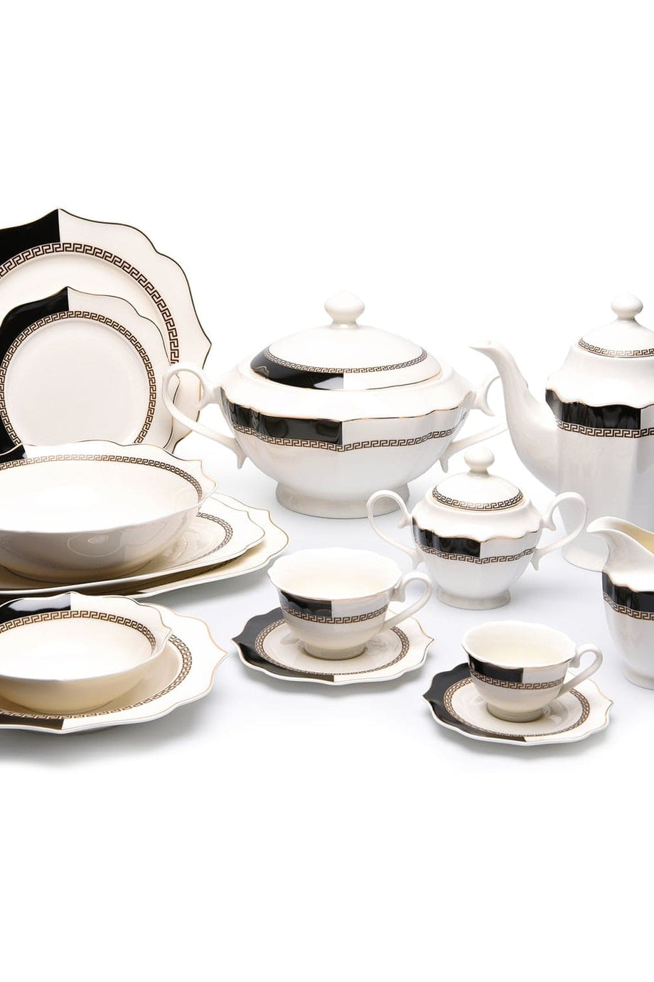 Trudy 83 Parça Yemek Takımı - Altın Kaplamalı Vict-Shape