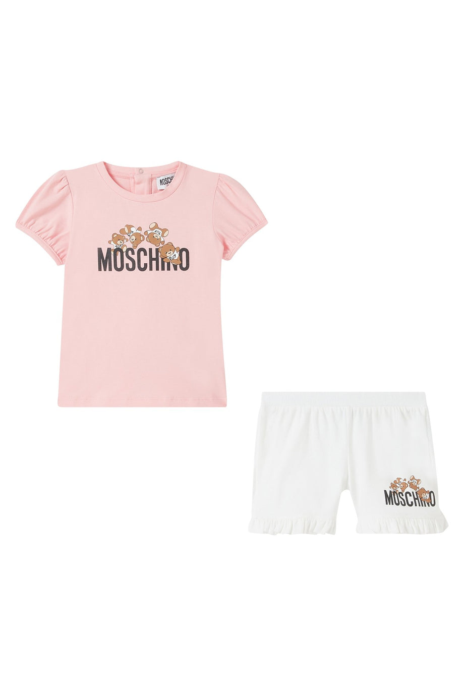 Çocuk Logo T-Shirt ve Şort Takımı - Açık/Pastel Pembe