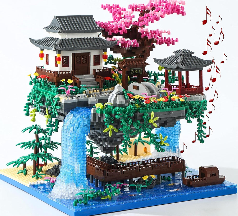 Sakura Ağaç Ev Yapı Blokları Seti 3320 Parça, Müzik ve Işıklarla Japon Kiraz Ağacı