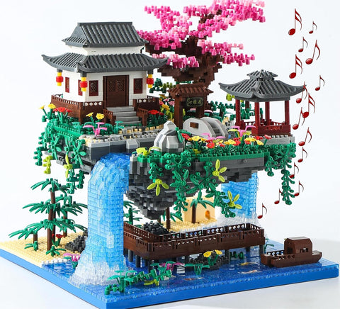 Sakura Ağaç Ev Yapı Blokları Seti 3320 Parça, Müzik ve Işıklarla Japon Kiraz Ağacı