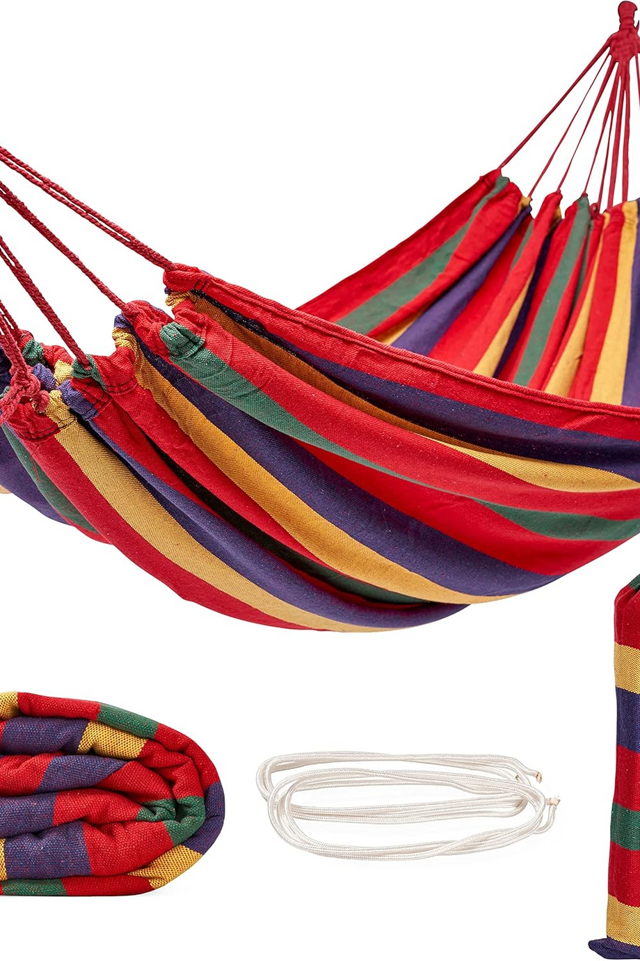 Taşınabilir Kamp Hamak 270x150 cm 150 kg Kapasiteli Seyahat ve Bahçe Kullanımı