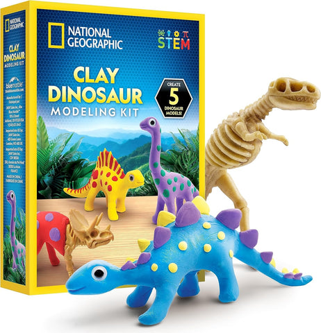 Hava ile Kuruyan Killi Dino Seti 5 Renk 5 Dino İskeleti ve Aksesuar