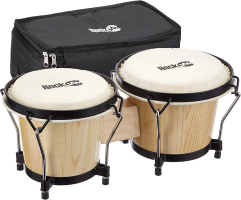 Technote Bongo Seti (17,8 cm ve 20,3 cm) Doğal Ahşap, İnek Derisi, Akort Anahtarı