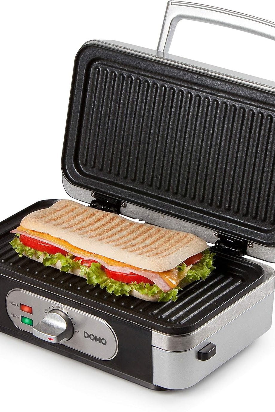 Elektrikli Sandviç Tost Makinesi, Paslanmaz Çelik, 1000W, 3 Çıkarılabilir Plaka ile