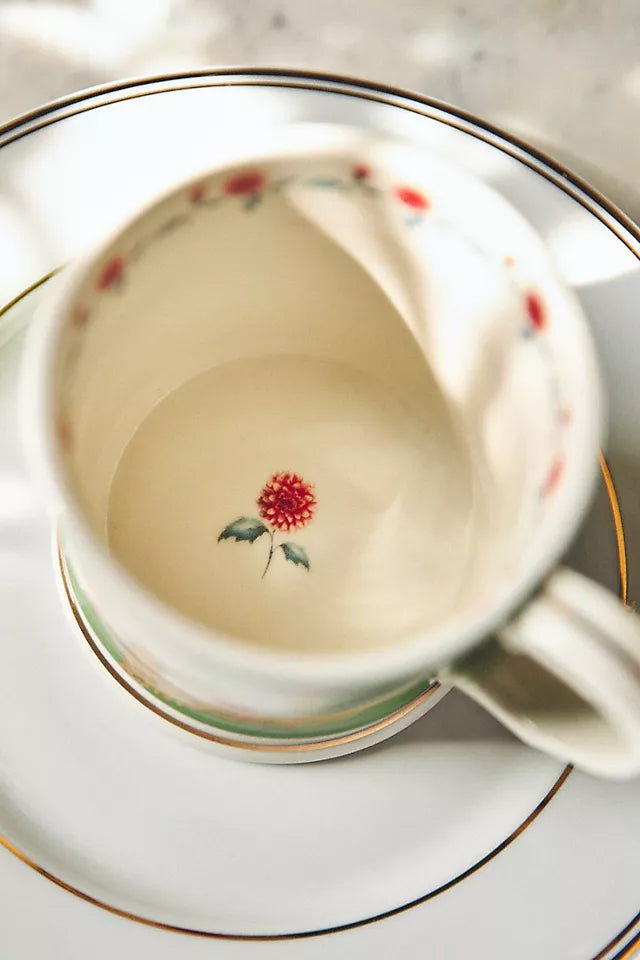 Lou Rota Seramik Kupa, Vintage Tasarım, El Çizimi Motifler