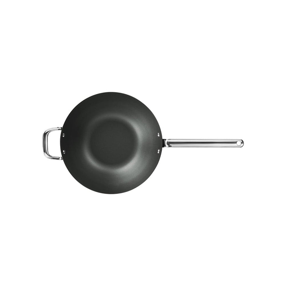 Siyah Demir Wok Tava, Karbon Çelik, Tüm Ocak Türleriyle Uyumlu, 1 Parça