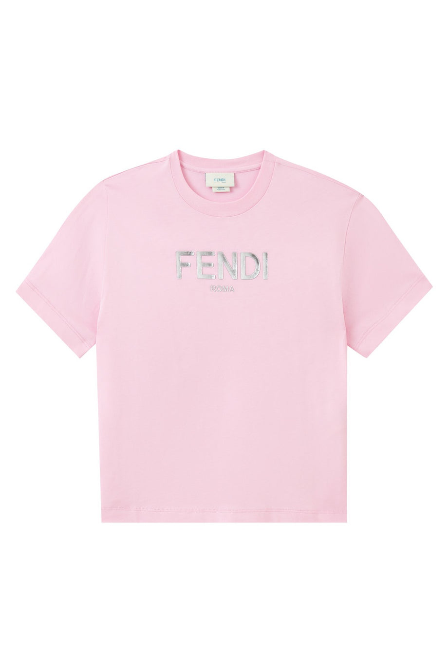 Fendi Çocuk Logo Detaylı Rahat Pembe Tişört