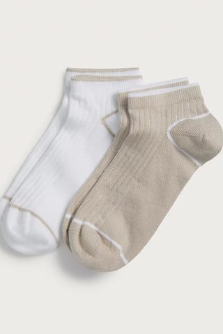 2'li Şerit Detaylı Sneaker Çorabı Kadın