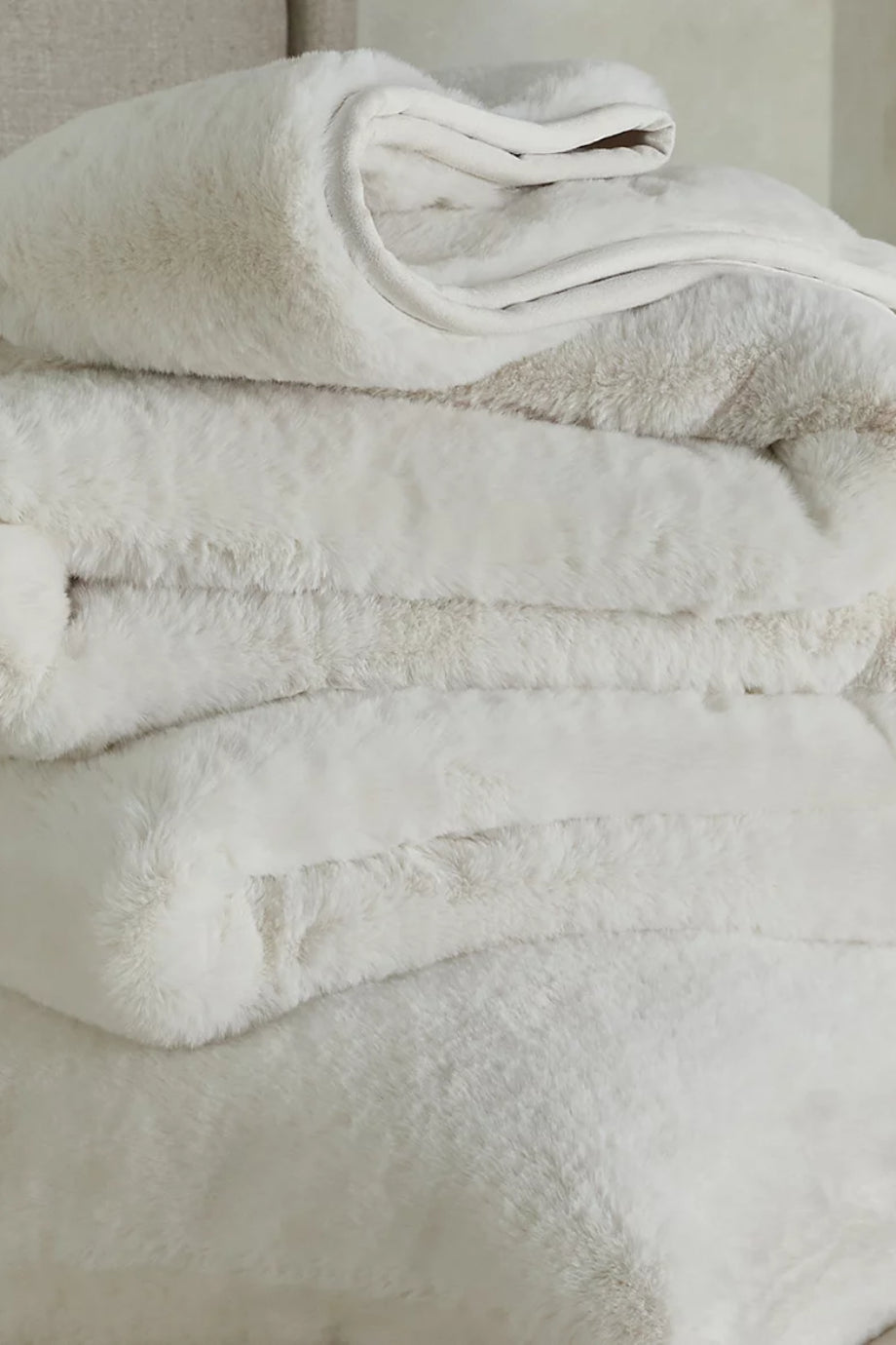 Super Soft Suni Ekru Kürk Battaniye