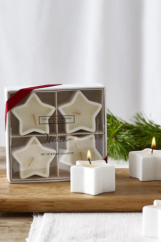 Tealight Kış Kokulu Yıldız Mum Seti 4'lü