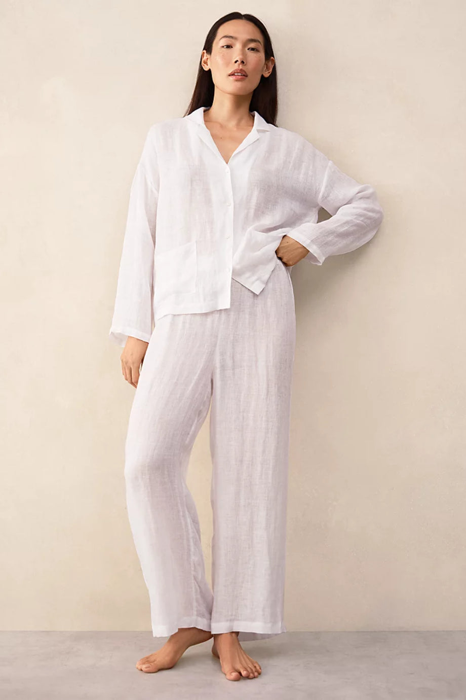 Avrupa Keteni Kadın Keten Pijama Takımı