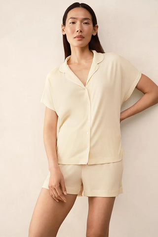 Fitilli Saten Biyeli Kadın Kısa Pijama Takımı