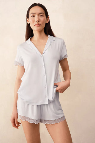 Jersey Dantel Detaylı Kadın Kısa Pijama Takımı