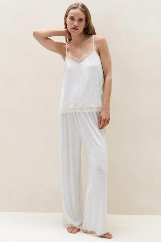 Jersey Dantel Detaylı Kadın Askılı Pijama Takımı