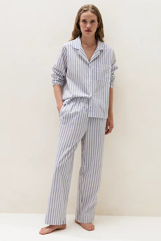 Organik Pamuk Çizgili Kadın Pijama Altı