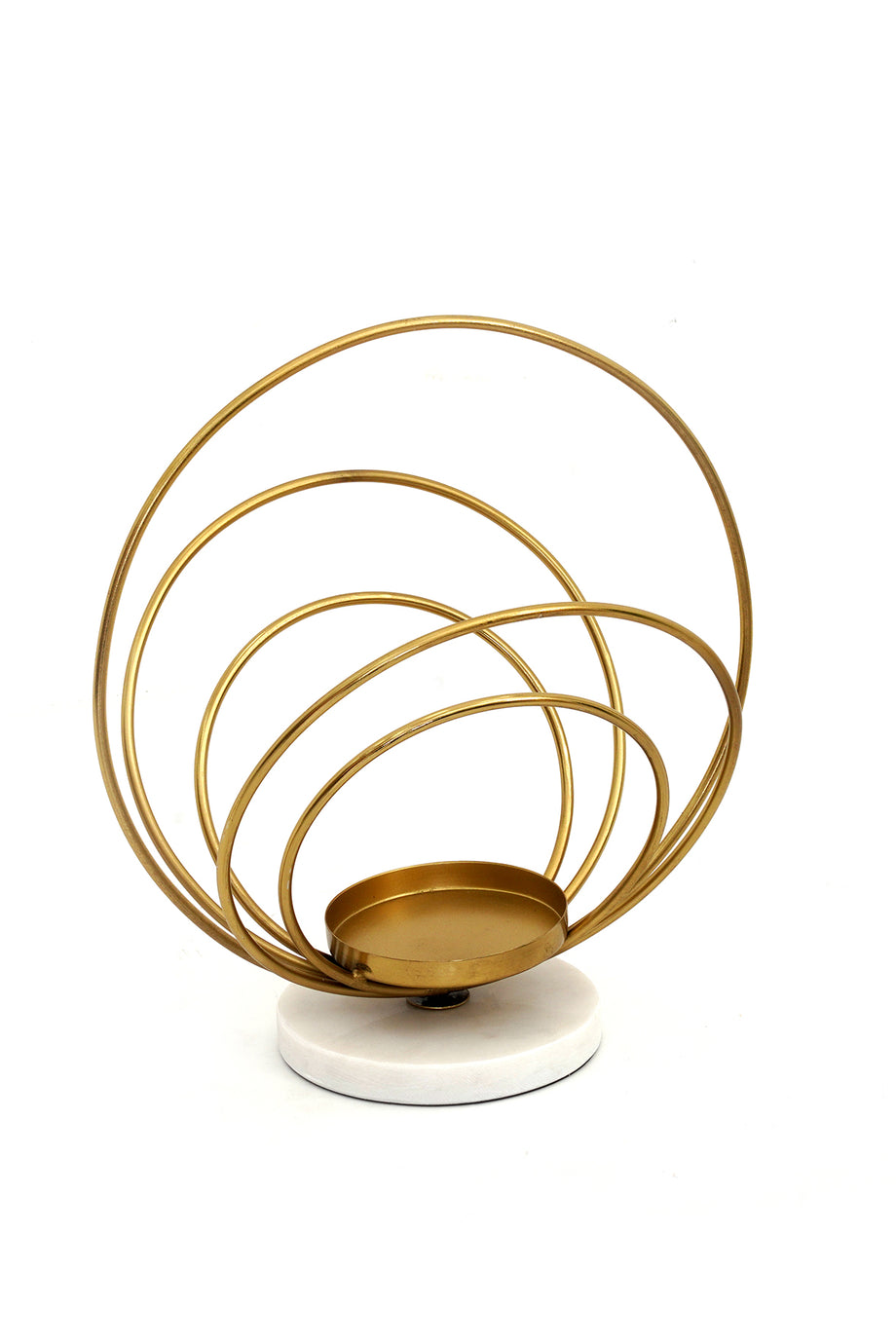 Adro Metal Mumluk Mermer Tabanlı 28 cm, Modern Tasarım, Çok Renkli