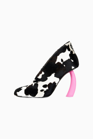 Kadın Çok Renkli Deri Kıvrımlı Topuklu Ayakkabı