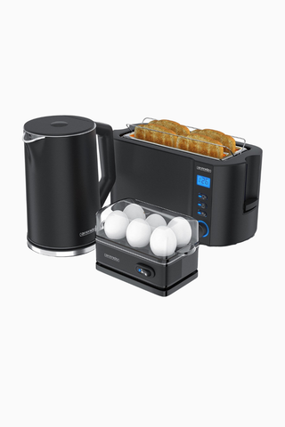 3’lü Kahvaltı Seti 1.5L Paslanmaz Çelik Kettle, 4 Dilim Tost Makinesi & 6’lı Yumurta Pişirici