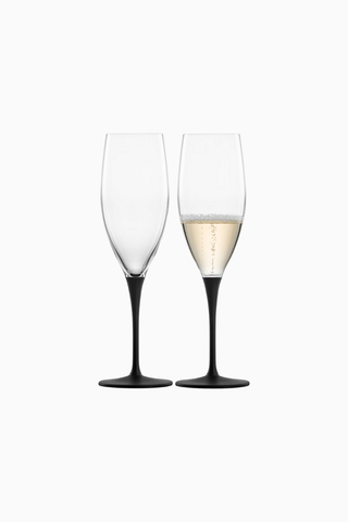 KAYA Şampanya Kadehi 2’li Set, 278 ml Kristal, Kayrak Taşı Görünümlü