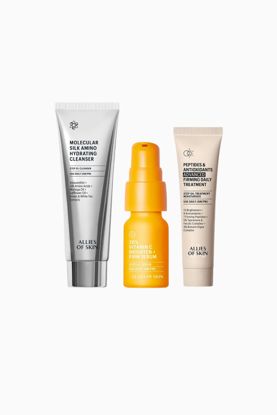 Günlük Sıkılaştırıcı Üçlü Set,C Vitamini, Temizleyici ve Nemlendirici
