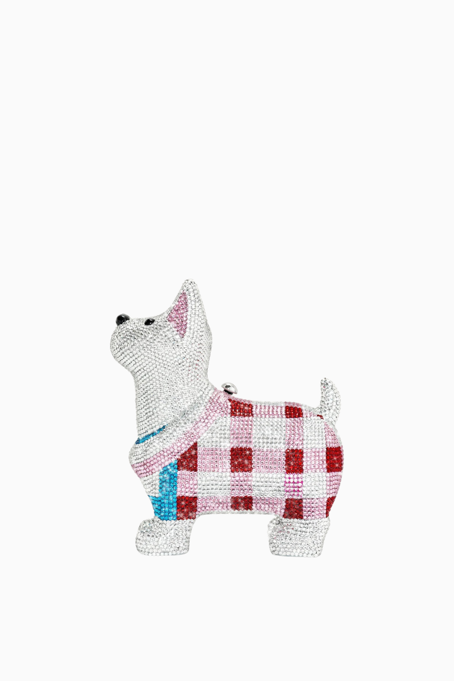 Eden Beyaz Yavru Köpek Şeklinde Sahte Kristal Çanta