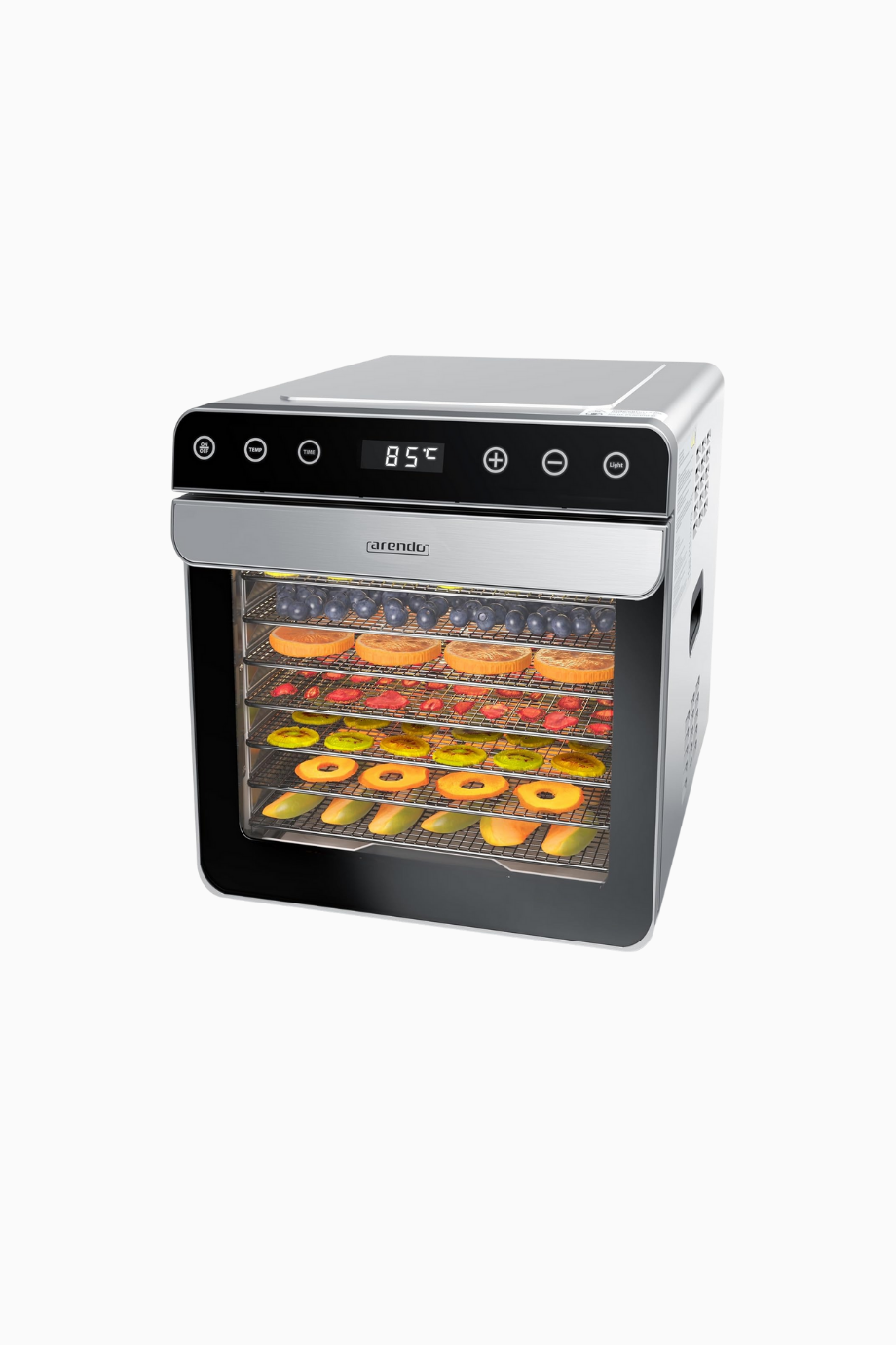 Paslanmaz Çelik Gıda Kurutucu 8 Katlı, 700W, Sessiz, BPA İçermez, Meyve, Sebze, Et ve Balık Kurutucu