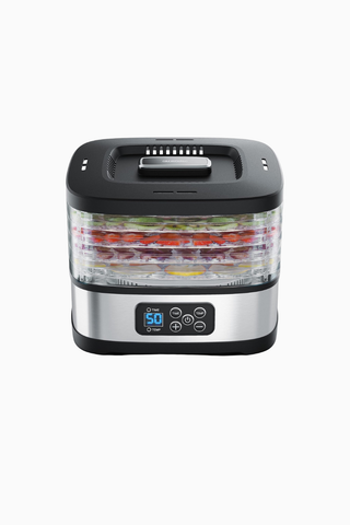 Paslanmaz Çelik Kurutma Makinesi - 5 Bölmeli, Zamanlayıcı ve Sıcaklık Kontrolü - 240 Watt